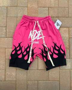 Shorts pour hommes personnalisés en molleton 100% coton, jogging d'entraînement, course à pied, décontractés, impression gonflée, respirants - Product Image 1