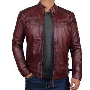 Top Quality Real Leather Sheepskin Zipper <b>Men</b> Biker <b>Jacket</b> Wholesale <b>Long</b> Sleeves <b>Men's</b> <b>Jackets</b> - Product Image 3