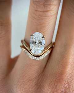 ชุดแหวนแต่งงาน VVS1เพชรรูปวงรีสำหรับงานปาร์ตี้เจ้าสาวชุดแหวนแต่งงาน925 10K 14K 18K - Product Image 3