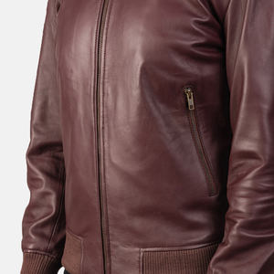 Veste en cuir décontractée pour homme style urbain automne-hiver, à fermeture éclair, manches longues, fine, enduite, col montant, coupe-vent et respirante - Product Image 5
