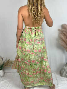 Sexy Sleeveless Deep V Neck Backless Women Summer Floral <b>Maxi</b> <b>Dress</b> Natural Waist Washable 2025 New Arrival - Product Image 3