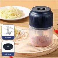 Picadora de Ajo Recargable y Batidora de Huevos Manual, Mini Procesador de Alimentos, Picadora de Carne, Triturador de Verduras para Comida de Bebé, Ajo, Pimienta