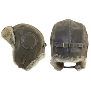 Top Selling High Quality Snow Wear Caps Fur Inside Genuine Leather Warm Hats Breathable Waterproof Snow Caps With Custom Logo