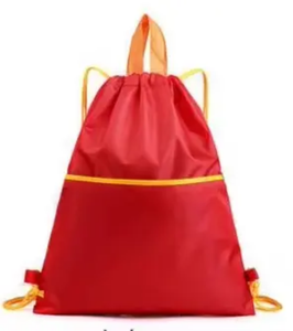 Logo personnalisé Sac à cordons 210D Polyester Sac à dos de sport avec poche à fermeture éclair Sac de sport à cordon lavable promotionnel - Product Image 4