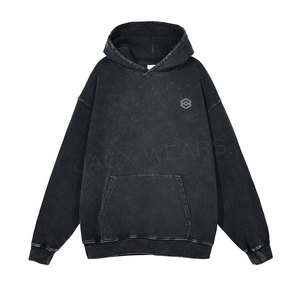 Sudadera con Capucha para Hombre, Hecha a Medida, Lavada al Ácido, Color Sólido, Transpirable, Mangas Largas, Material de Algodón Duradero, Alta Calidad, Invierno - Product Image 1