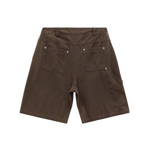 High Quality Customize <b>Brown</b> Vintage Oversized Shorts Streetwear Double Knee Baggy Denim <b>Men</b> <b>Cargo</b> Shorts - Product Image 4