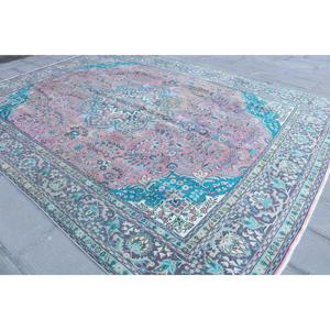 Alfombra Turca Vintage de Lana Azul, 9.7x12.4 pies (295x379 cm) - Product Image 2