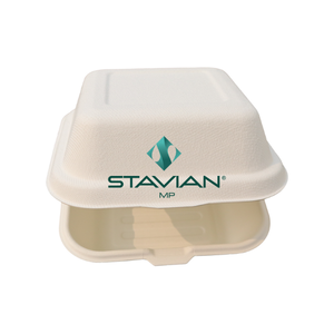 Vaisselle et vaisselle jetables à clapet en bagasse biodégradables personnalisables 6x6 Conteneur alimentaire écologique pour hamburger - Product Image 3