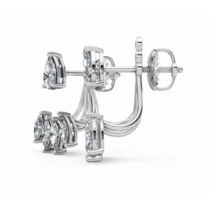 Boucles d'oreilles de créateur en or 9 carats de qualité supérieure, forme marquise et poire, bijoux de laboratoire, vente en gros, fournisseur OEM, exportateur B2B - Product Image 6