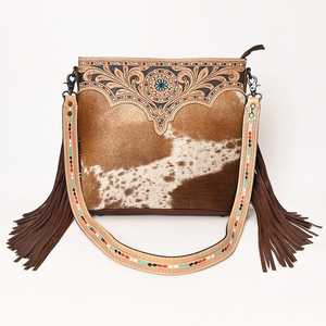 กระเป๋าหนังสะพายข้างสไตล์โรดิโอสำหรับผู้หญิง น้ำหนักเบา ดีไซน์ทันสมัย แต่งลายตะวันตก พร้อมพู่ห้อย - Product Image 2
