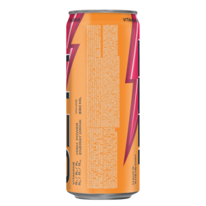 Bebida Energética Jett Mango Naranja en Lata de 0.33L con Taurina, Cafeína, Guaraná y Vitaminas, Refrigerada, 12 Meses de Caducidad - Product Image 2