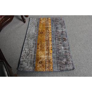 Tapis Turc Vintage Moderne 180X310 cm Jaune Gris Patchwork Design Classique Rectangle en Laine de Grande Surface pour Couloir Latex - Product Image 3