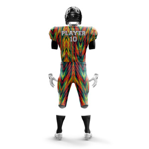 Ensemble de maillots de football américain à manches courtes sur mesure uniformes grande taille et respirants pour garçons prix personnalisé avec nom et numéro - Product Image 6