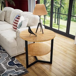 Budget-Friendly Four-Legged Wooden Table Handmade Indoor/<b>Outdoor</b> Tea Breakfast Table for Bedroom Living Room Customizable Color - Product Image 1