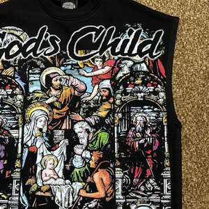 Camiseta térmica sin mangas de algodón con gráfico de peso pesado personalizado para hombre Camiseta sin mangas de punto con estampado de pantalla Dtg para hombre - Product Image 4