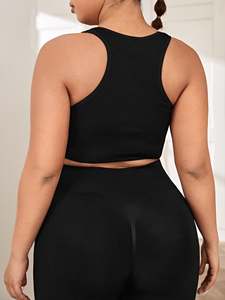 Sujetador deportivo de talla grande de nailon 100% transpirable de secado rápido de alta calidad, colores personalizados, logotipo frontal, Yoga, gimnasio - Product Image 5