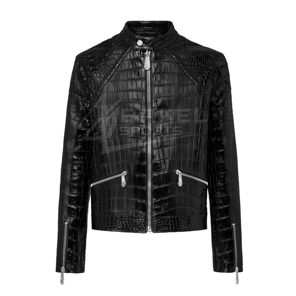 High Quality Latest Design Crocodile Leather Jacket Men Best