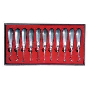 Juego de 10 Elevadores de Raíces Dentales Manuales de Acero Inoxidable, Kit de Cirugía General, Bein Flohr Heidbrink - Product Image 5