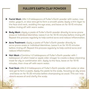 Poudre d'argile de Fuller pour les soins et le coiffage des cheveux multi-usages, également connue sous le nom de Multani Mitti - Product Image 3