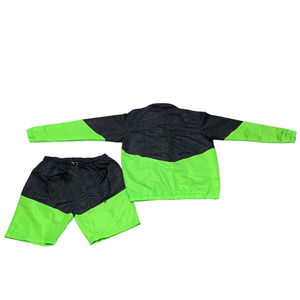 Adjustable New Arrival <b>Men</b> Breathable Windbreaker <b>Shorts</b> Sets And Zipper <b>Long</b> Sleeved Custom Best Price Windbreaker <b>Shorts</b> Sets - Product Image 1