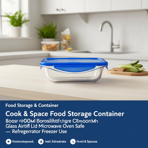 Recipiente para Almacenamiento de Alimentos Cook & Space, 800 ml, Vidrio de Borosilicato, Tapa Hermética, Apto para Horno de Microondas, Refrigerador y Congelador - Product Image 3