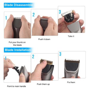 Kit Profesional de Cortapelos Inalámbricos Recargables, Afeitadoras de Barbero con 9 Guías de Peine, Máquina de Cortar Cabello con Batería USB - Product Image 5