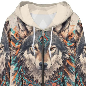 Sudadera con Capucha de Forro Polar Premium para Invierno, Diseño Vintage de Lobo Alfa de Medianoche, Estampado Animal Clásico para Mujer, Ropa Urbana Ecológica - Product Image 6