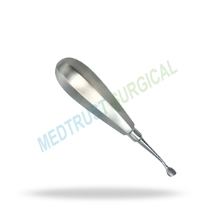 Élévateur dentaire chirurgical à pointe d'aile de 8 mm, courbé vers l'arrière, en acier inoxydable, pour l'extraction dentaire et l'élévation radiculaire - Product Image 4