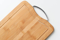 Planche à découper en bambou pour la cuisine avec poignée, plateau en bois pour fruits et aliments, pour couper le steak et le pain