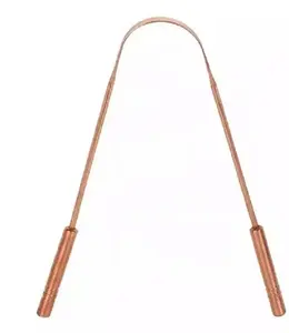 อุปกรณ์ทำความสะอาดลิ้นทำจากทองแดงเป็นมิตรต่อสิ่งแวดล้อมเครื่องทำความสะอาดลิ้นแบบแบนพร้อมโลโก้ออกแบบได้ตามต้องการ - Product Image 3