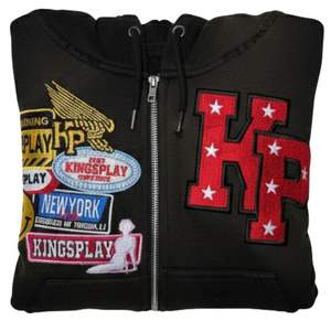 Sudadera con capucha para hombre con cremallera, diseño gráfico, forro polar, estilo urbano, diseño adornado, manga desgastada, informal - Product Image 6