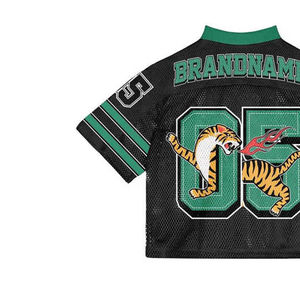 Camiseta de fútbol de malla recortada de gran tamaño a la moda de calidad superior al por mayor, camiseta de secado rápido con mangas cortas transpirable - Product Image 2