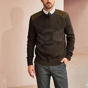 Trực Tuyến Tốt Nhất Bán Người Đàn Ông Của Áo Thun Áo Len Tùy Chỉnh Kích Thước In Logo Dệt Hàng Đầu Mô Hình Đồng Bằng Bán Buôn Người Đàn Ông Của Áo Len - Product Image 3