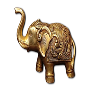 Statue d'éléphant Art Déco en laiton faite à la main, motif indien religieux, décoration intérieure, marque Autiraz, pour la prospérité, cadeau festif, 1 pièce