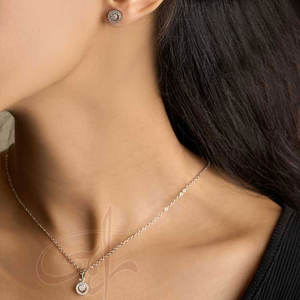 Refinement <b>And</b> Simplicity Precisely Matching <b>Earrings</b> Sleek Silver-Toned Fashion <b>Necklace</b> <b>Set</b> - Product Image 5