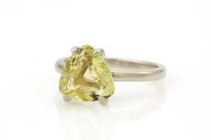 925 argent Sterling meilleure qualité naturel trillion coupe citron Quartz à facettes pierres précieuses broche réglage bijoux fins fête de mariage - Product Image 4