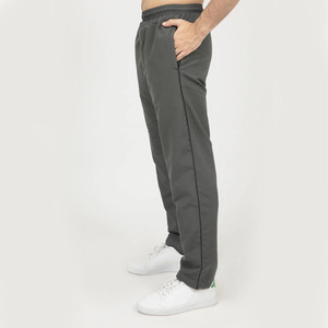 Llegada del 2024, pantalón gris de microfibra para hombre, corte recto informal con cierre de cintura elástica, transpirable y opción de logotipo personalizado - Product Image 3