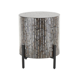 Mesa de Centro Moderna de Alta Calidad en Negro y Gris con Base de Metal y Superficie de Nácar para Uso en Hogar y Hotel - Product Image 2