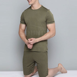 Diseño personalizado de calidad superior de los hombres conjuntos gemelos más vendidos de invierno pantalones cortos de manga patrón sólido hombres conjunto doble - Product Image 4