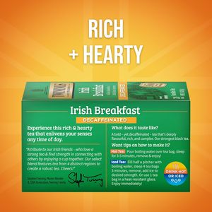 Twinings Decaffeinated Irish Breakfast <b>Black</b> Tea Individually <b>Wrapped</b> Bags, 20 Count (Pack of 6) 120 Teabags - Product Image 6