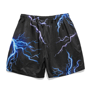 Wholesale Summer Fashion Printing Sublimated Breathable Quick Dry 100% Polyester Mesh Shorts High Street Style <b>Elastic</b> Men - Product Image 6