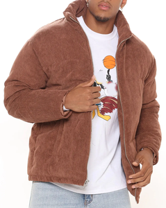 เสื้อแจ็คเก็ตบอมเบอร์ผ้าคอร์ดูรอยถักขนแกะสำหรับฤดูหนาว  โลโก้แบบกำหนดเอง  คอกลม ทรงหลวม ระบายอากาศได้ดี กันลม ซับในด้วยขนสัตว์ - Product Image 3