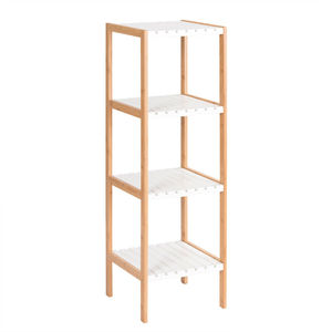 BFKS028-4-Tier <b>Rustic</b> Bamboo Wood Metal Decorative <b>Shelf</b> 34x33x110cm Home Decoration Flower Pot Living Room Wardrobe Christmas - Product Image 2