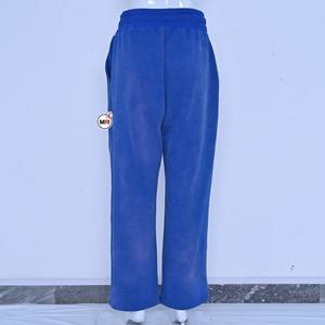 Pantalon évasé à la mode Joggers pantalons de survêtement lavé brodé Design imprimé coupe confortable pantalon baggy Look à la mode vêtements de sport - Product Image 4