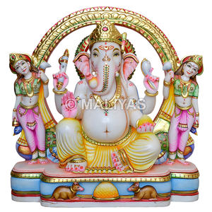 หินอ่อน riddhi Siddhi ganesh Murti สำหรับบ้านวัด pooja Vastu - Product Image 1