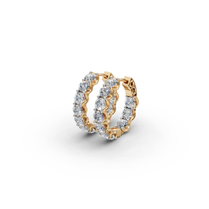 20 Pcs Everyday 925 <b>Silver</b> Round Brilliant Cut Claw Setting <b>Hoop</b> Earrings Gold Plated 14K 18K Rose Gold Main Zircon Pearl - Product Image 1
