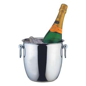 Cubo de hielo de cerveza de lujo de champán de acero inoxidable con asas de perilla pulido de plata enfriador de vino de fiesta de Metal personalizado Mnii - Product Image 5