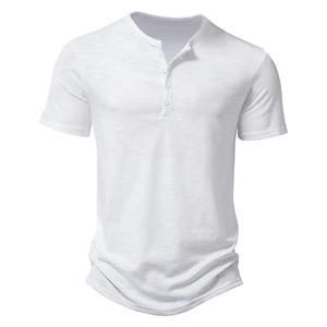 Nuevas camisas informales de verano para hombre, cuello abotonado, manga corta blanca, tejido transpirable, poliéster/algodón - Product Image 5