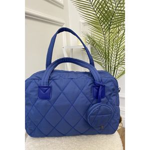 Borsa da donna a spalla trapuntata in tessuto con portafoglio