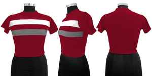 Dernier t-shirt indien exclusif à la mode à tricoter RedTops femmes confortables vêtements réguliers hauts courts formels de la boutique indienne - Product Image 4